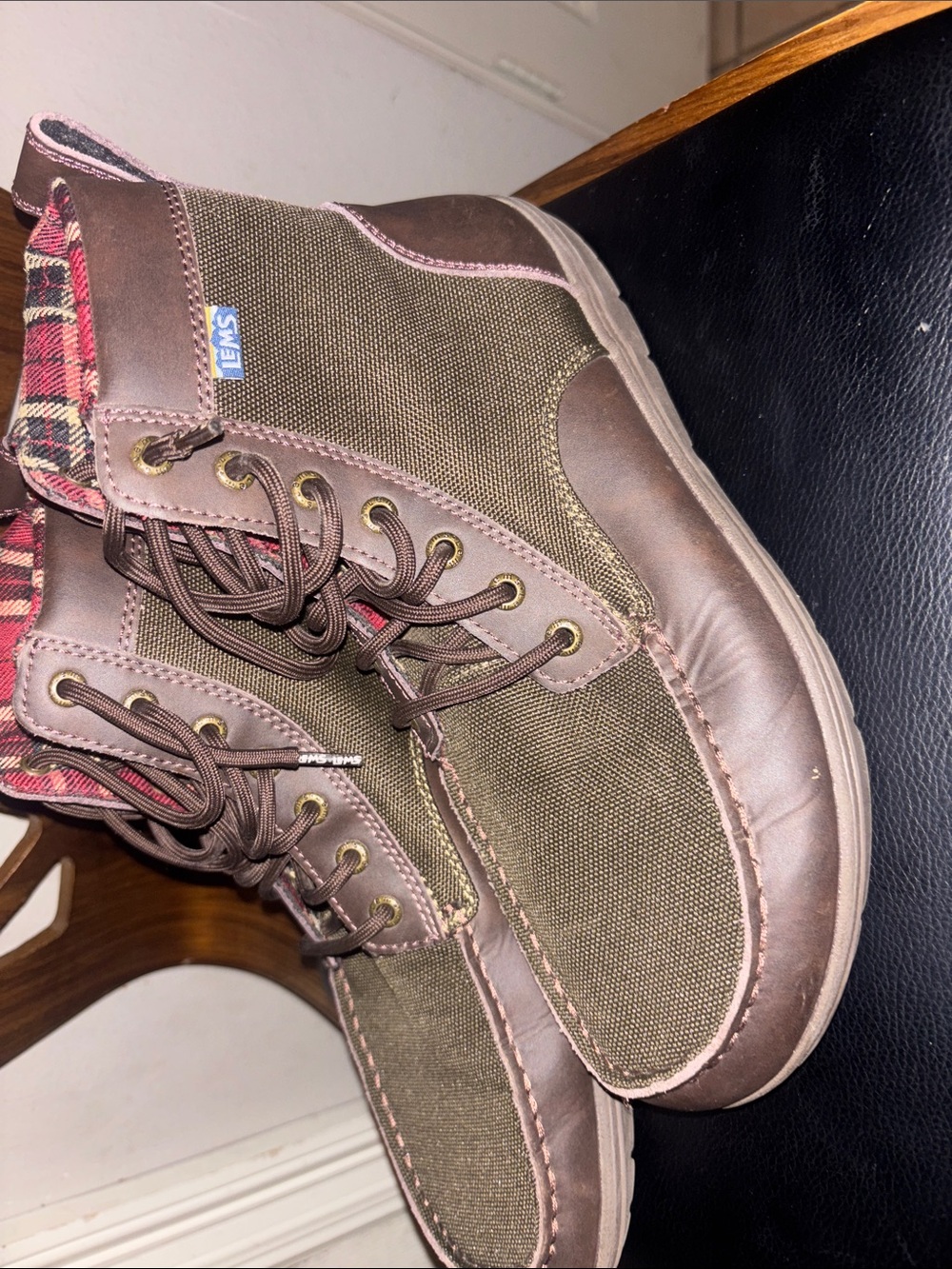 Men's Brown Canvas Lace-Up Boots - Unbranded